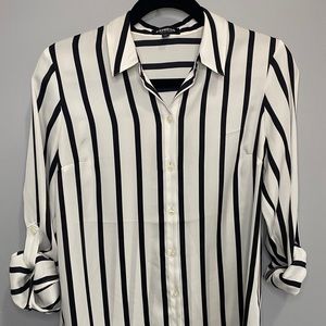 Black & White Striped Blouse Shirt